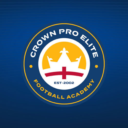 A blue background with the crown pro elite logo.
